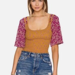 Free People Marigold Smocked Tee